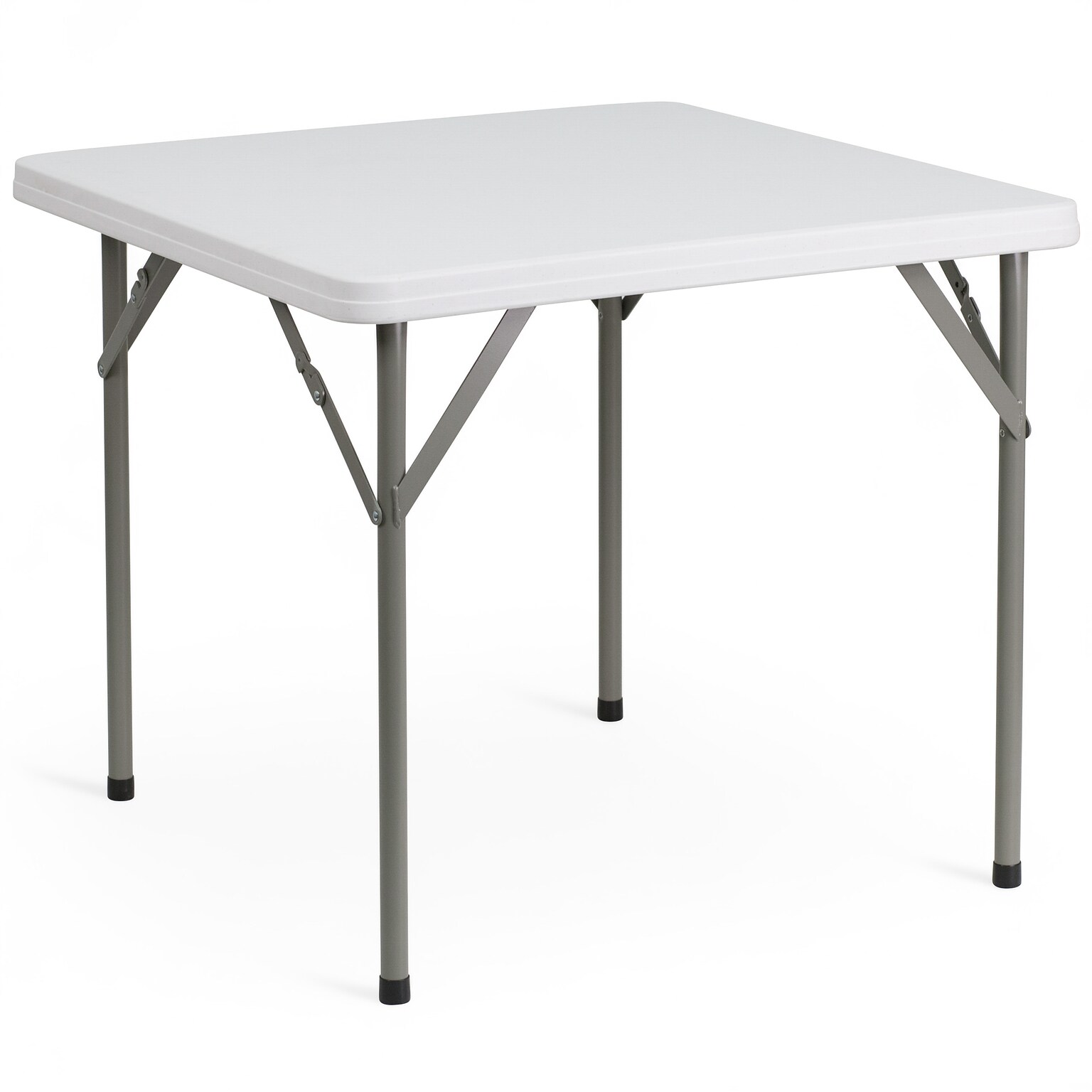 Flash Furniture Elon 34.25 x 34.25 Plastic Square Folding Table, Granite White (DADYCZ86)