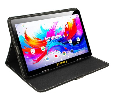 LINSAY F10 Series 10.1" Tablet, Wi-Fi, Octa Core, 256GB eMMC, Android 15, Black Leather Case (F10IPGBLACKPLUS)