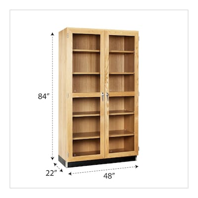 Diversified Woodcrafts 84 Hardwood Glass Door Cabinet with 5-Shelves, Oak (358-4822K)
