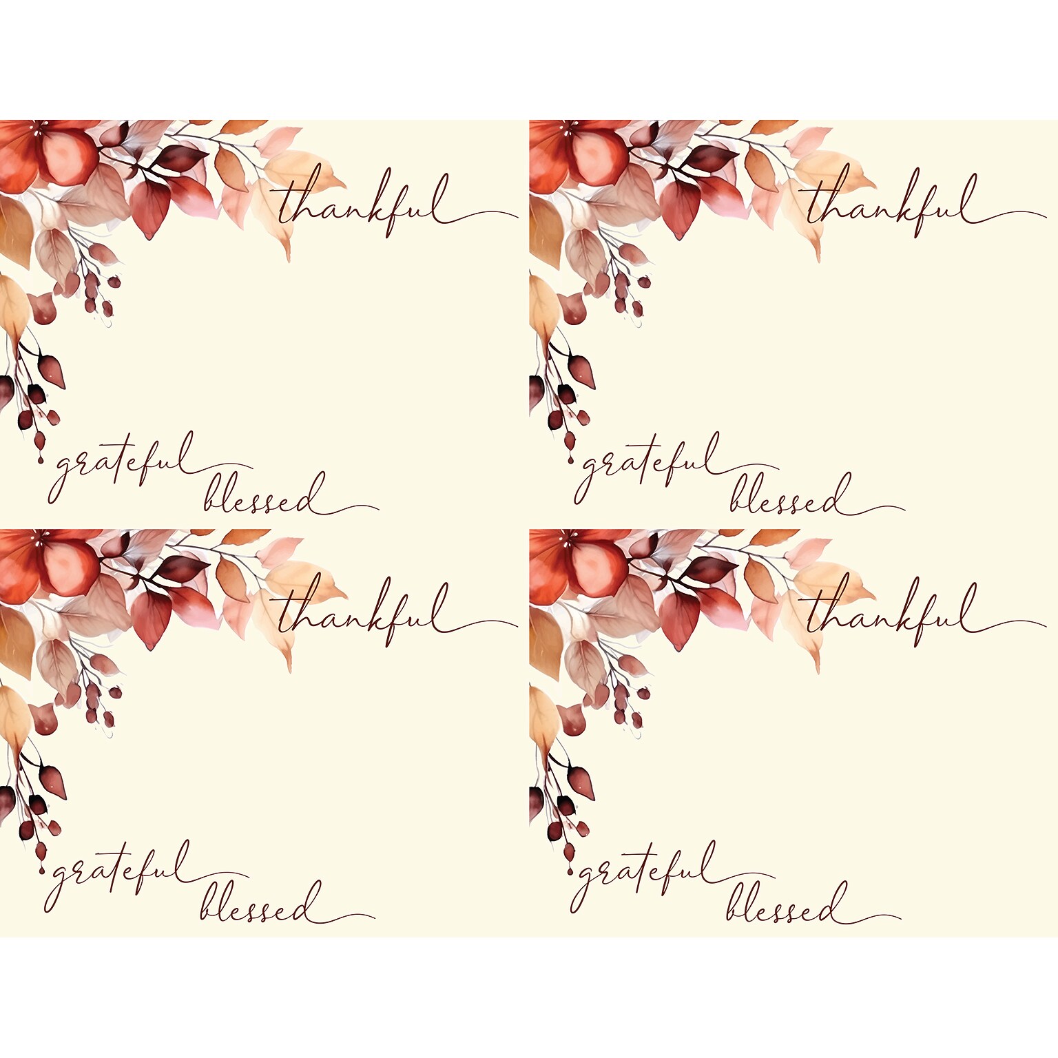Great Papers! Thankful Grateful Blessed Postcards, 40/Pack (2025040)