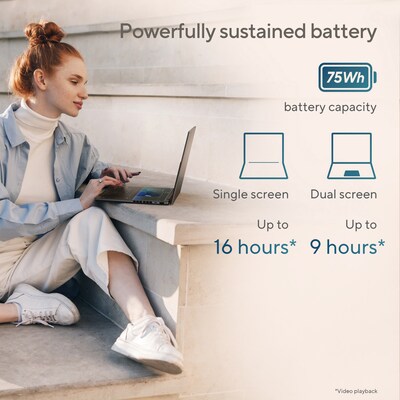 ASUS Zenbook DUO 14" Dual OLED Touchscreen AI Laptop, Intel Core Ultra 9 285H, 32GB RAM, 1TB SSD, Windows 11 Home