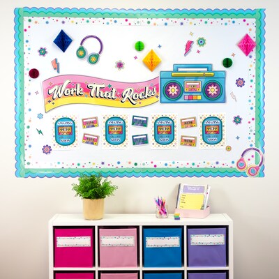 Carson-Dellosa Happily Ever Elementary Retro Remix Work That Rocks Bulletin Board Set (110592)