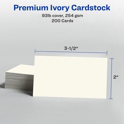 Avery Clean Edge Business Cards, 3.5" x 2", Matte Ivory, 200/Pack (8876)
