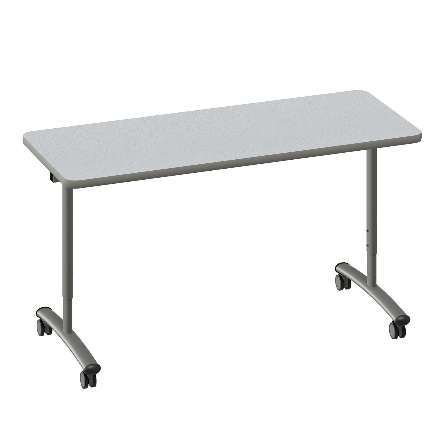 Correll 60W x 24D Adjustable Foldable Rectangular Training Room Table, Laminate, With Wheels, Gray Granite (FTS2460TF151413)