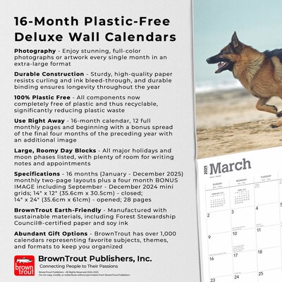 2025 BrownTrout For the Love of German Shepherds 7" x 12" Monthly  Wall Calendar (9781975473037)