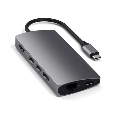 Satechi Type-C Multi-Port Adapter 4K with Ethernet V2, Space Gray (ST-TCMA2M)