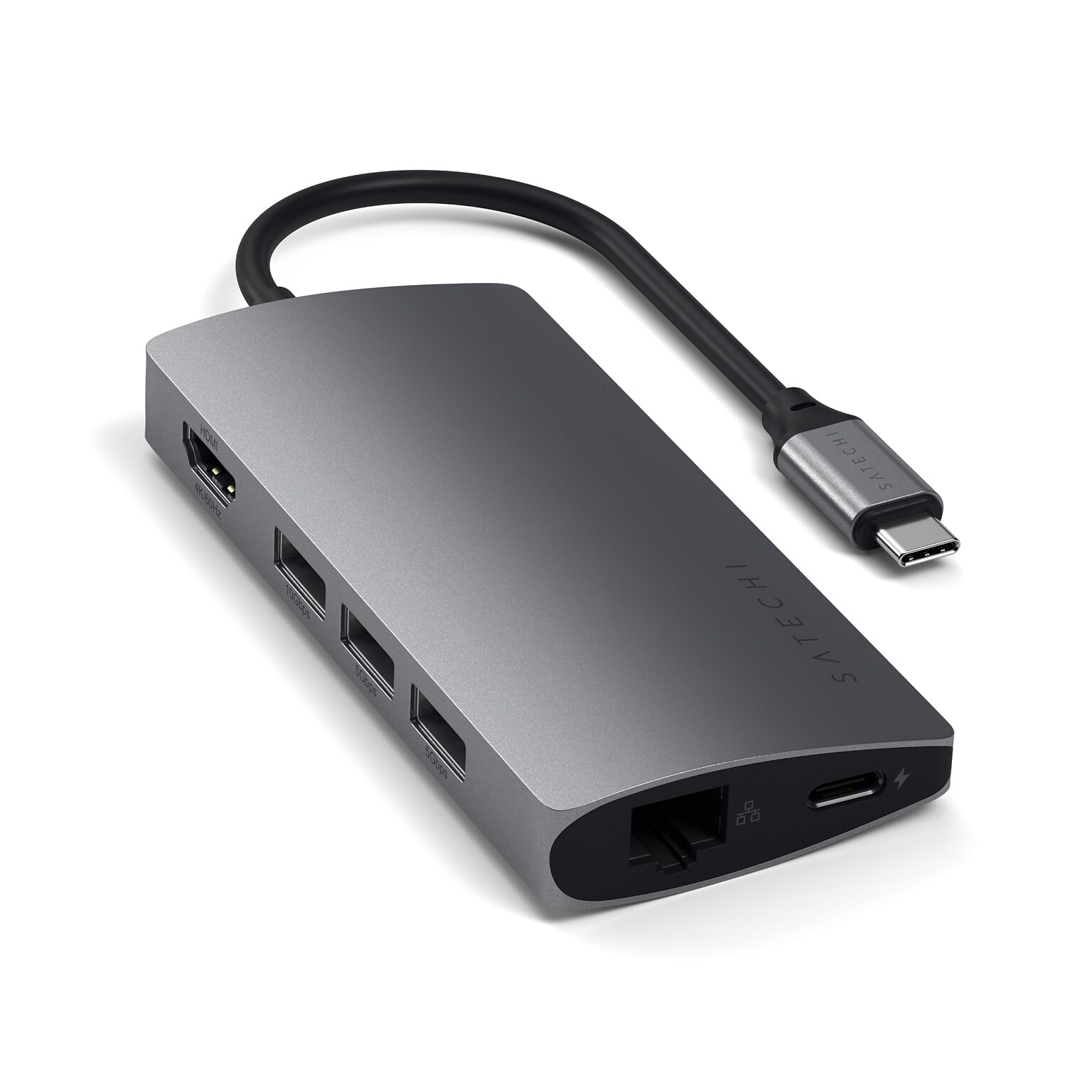 Satechi Type-C Multi-Port Adapter 4K with Ethernet V2, Space Gray (ST-TCMA2M)