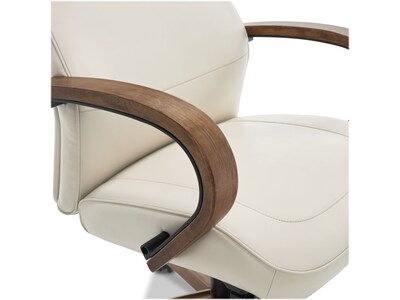 Thomasville Furniture Lockhart Ergonomic Bonded Leather Swivel Executive Chair, Cream (51494-CRM)