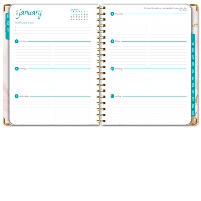 2026 Global Printed Products Pink Marble 8.5" x 11" Weekly & Monthly Planner, Paperboard Cover (NRY26-8511-01)