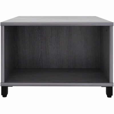 Lorell 24"W x 24"D Laminate Square Reception Table with Storage, Weathered Charcoal (LLR69203)