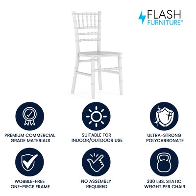 Flash Furniture Resin Kids Chiavari Chair, White (LEL7KWH)