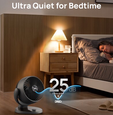 DREO Desk Fan, 3-Speed, Gray (DRHAF009)
