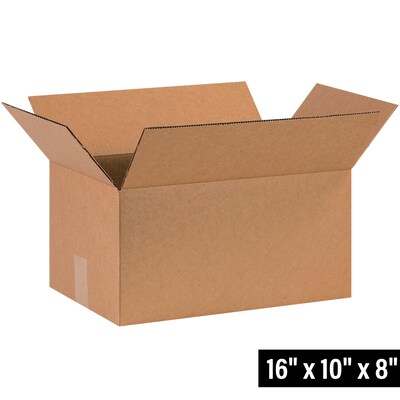 16 x 10 x 8 Shipping Boxes, 32 ECT, 25/Bundle (16108)