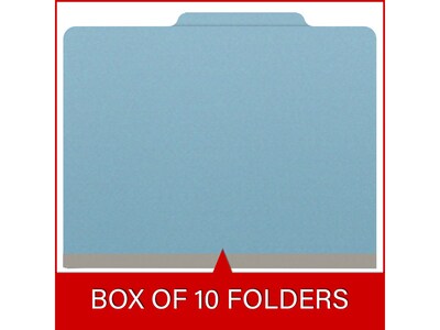 Medical Arts Press Pressboard Classification Folder, 1 Divider, 2" Expansion, Letter Size, Blue, 10/Box (DV-T42-14-3BLU)