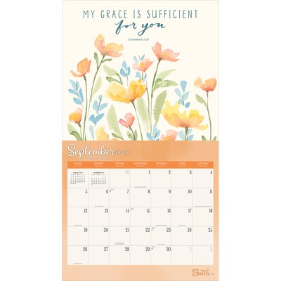2027 BrownTrout Faith 14" x 12" Monthly Wall Calendar, Assorted Colors (9798330716005)