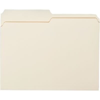 Quill Brand® Economy 2-Tab File Folders, Letter, Assorted Tabs, Manila, 100/Bx (730135)