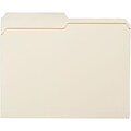 Quill Brand® Economy 2-Tab File Folders, Letter, Assorted Tabs, Manila, 100/Bx (730135)