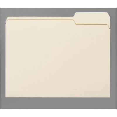 Quill Brand® Economy Manila File Folders; 9-1/2 pt Stock, 1-Ply, 1/3-Cut Assorted Tabs, Letter Size, 100/BX