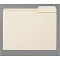 Quill Brand® Economy Manila File Folders; 9-1/2 pt Stock, 1-Ply, 1/3-Cut Assorted Tabs, Letter Size, 100/BX
