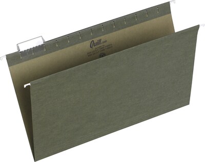 Quill® Standard, Letter, Green 100% Recycled Hanging File Folders; 25 Folders