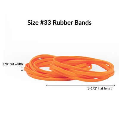 Alliance Non-Latex Multi-Purpose #33 Rubber Bands, 3-1/2" x 1/8", Orange, 720/Pack (37336)