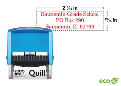 Custom Quill 2000 Plus® Self-Inking Printer P 40 Stamp, 13/16 x 2-3/16