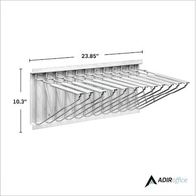 AdirOffice Steel Blueprint Hanging Wall File Rack, White (617-WHI)