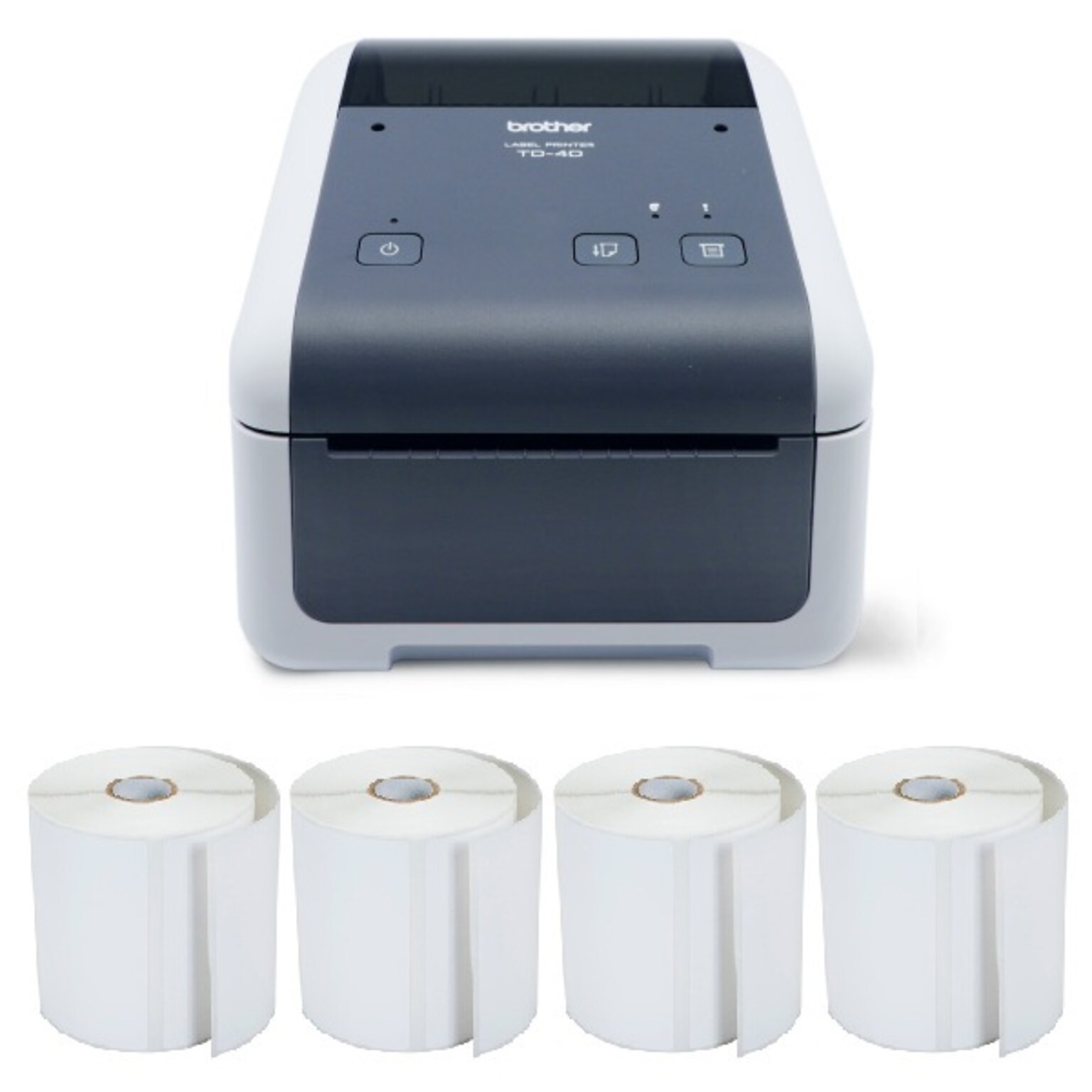 Brother TD-4420DN 4.3” Desktop Network Barcode Label Printer and 4 Rolls of 4 x 3 Labels