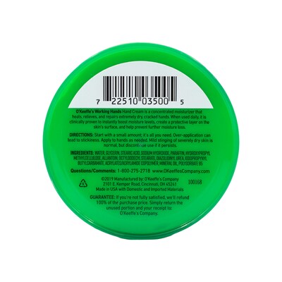 OKeeffes Working Hands Cream, 3.4 oz Jar (K0350007)