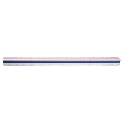 Staedtler Mars 12" Imperial/Metric Triangular Architect Scale, Plastic, White (987 18-31BK)