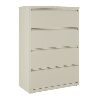 Quill Brand® Commercial 4 File Drawers Lateral File Cabinet, Locking, Putty/Beige, Letter/Legal, 36W (20056D)