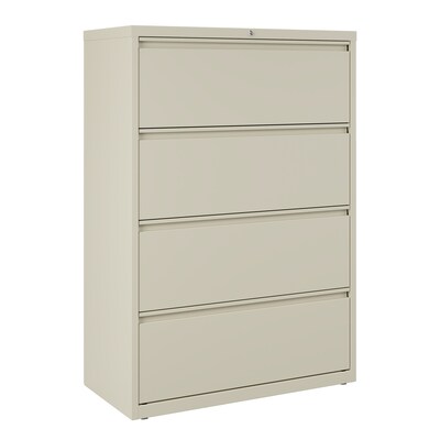 Quill Brand® Commercial 4 File Drawers Lateral File Cabinet, Locking, Putty/Beige, Letter/Legal, 36W (20056D)