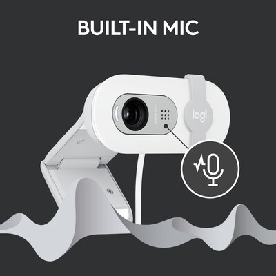 Logitech Brio 100 HD 1080p Webcam, 2 Megapixels, Off-White (960-001616)