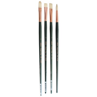 Silver Brush Natural Hog Bristle, Assorted Brushes, 4/Pack (SLVGP1079)