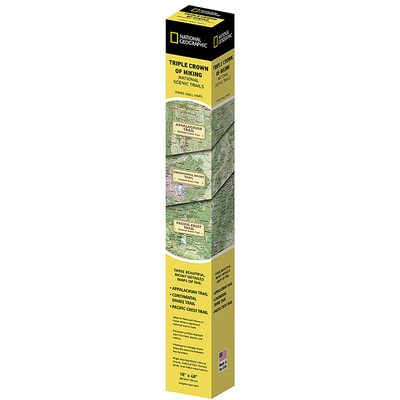 National Geographic Triple Crown of Hiking Map, In Gift Box, 18 x 48 (NGMRE01021207X)