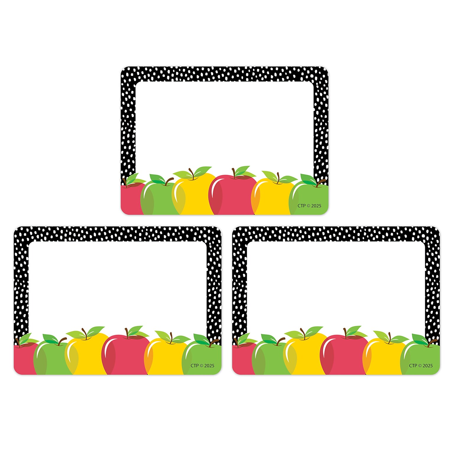 Creative Teaching Press Adhesive Apple Time School Name Tags, 3.5 x 2.5, 36/Pack, 3 Packs/Bundle (CTP11032-3)