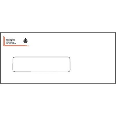 #10 Peel & Seel® Envelopes; 2-Color, Left Window, Personalized, 500/Box
