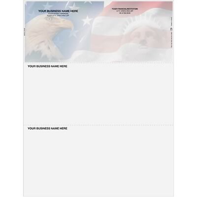 Pre-Printed Blank Laser Top Checks; American Spirit