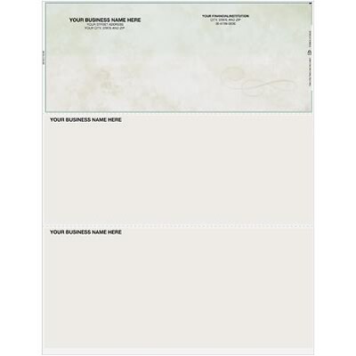 Pre-Printed Blank Laser Top Checks; Green Marble