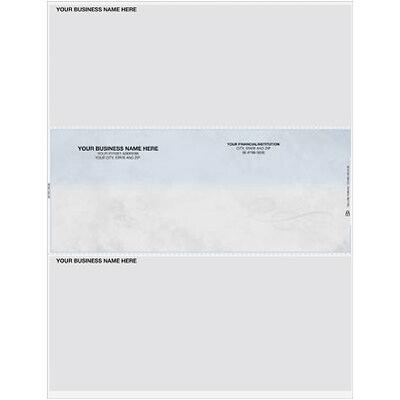 Pre-Printed Blank Laser Middle Checks; Blue Marble