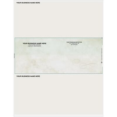 Pre-Printed Blank Laser Middle Checks; Green Marble