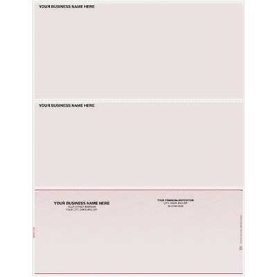 Pre-Printed Blank Laser Bottom Checks; Rose