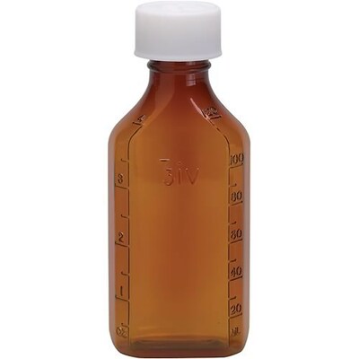 Push and Turn Cap Bottles; 4 oz., 100/Case
