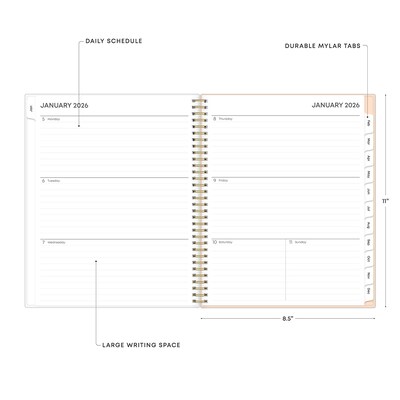 2026 Blue Sky Natalya 8.5" x 11"  Weekly & Monthly Planner, Plastic Cover, Multicolored (148764-26)