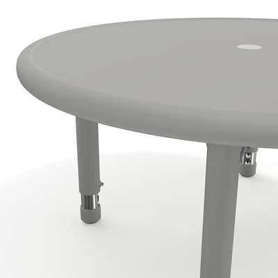 Flash Furniture Wren 33" Round Activity Table, Height Adjustable, Soft Gray (YUYCX072RDTBSGY)
