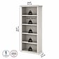 Bush Furniture Yorktown 67"H 5-Shelf Bookcase with Adjustable Shelves, Linen White Oak Laminated Wood (WC40466-03)