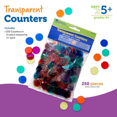 Learning Resources Transparent Counters, Set of 250 (LER0131)