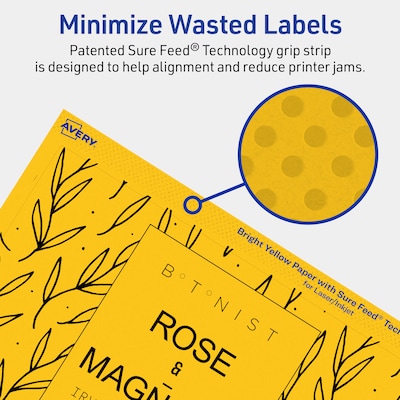 Avery Rectangle Laser/Inkjet Multipurpose Labels, 4.75" x 7.75", Bright Yellow (160/Box)