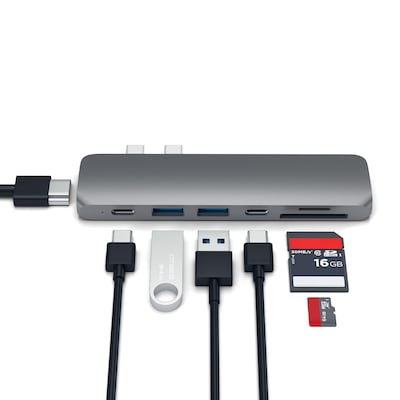 Satechi Aluminum Pro Type-C Pro Hub Adapter, Space Gray (ST-CMBPM)