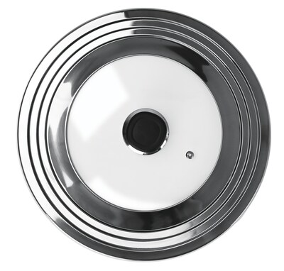 Stainless Steel Tempered Glass Universal Lid with Easy to Grab Knob Handle